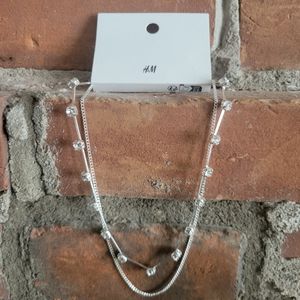 2/$10 H&M silver necklace with rhinestones